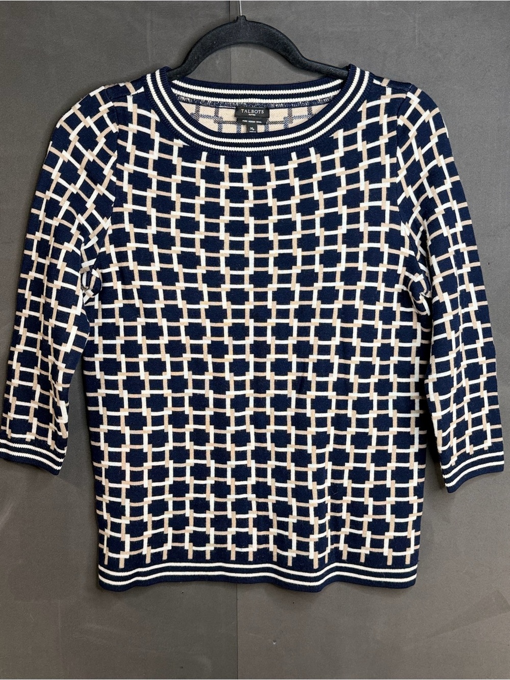 Talbots Women's 3/4 Sleeve 100% Merino Wool Sweater Size Med Petites